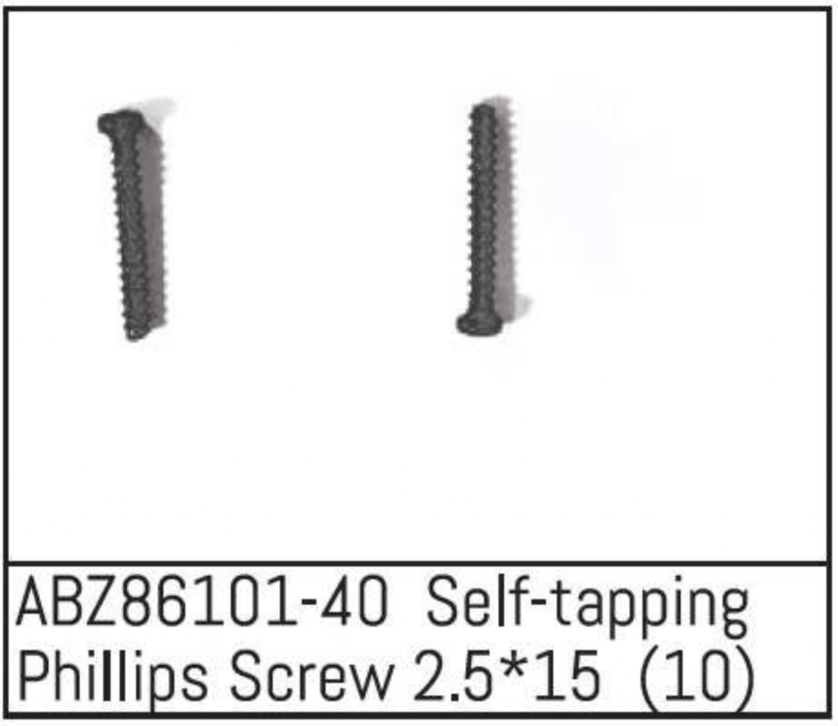 Absima Selftapping Phillips Screw 2.5*15 Mini AMT (10) ABZ8610140
