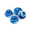 HOT61093-WHEEL NUT M4 SERRATED (BLUE/4pcs)