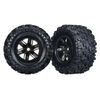 LEM7772-Tires &amp; wheels, assembled, glued (X-Maxx black wheels, Maxx AT tires, foam inserts) (left &amp; right) (