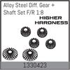 AB1330423-Alloy Steel Diff. Gear + Shaft Set F/R 1:8