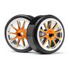 MV22605-Gold Chrome 10 Spoke Wheels &amp; Drift Tyres (2Pcs) (Stada EVO DC)
