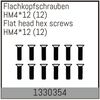 AB1330354-Flat head hex fine pitch screws HM4*12/12 pcs