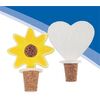 2er Set Deko-Korken Herz & Blume