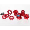 Wheel hubs, splined, 17mm (red-anod.