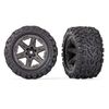 LEM6763-Tires &amp; wheels, assembled, glued (2.8 ') (RXT gray wheels, Talon EXT tires, foam inserts) (4WD elect