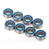 Ball bearings, blue rubber sealed (4x 8x3mm) (8)