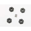 WHEEL HUBS, HEX (4)/ AXLE PINS