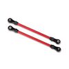 Suspension links, front lower, red (2 ) (5x104mm, powder coated steel) (ass embled with hollow balls) (for use wi