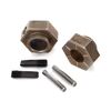 Wheel hubs, 12mm hex (2)/ stub axle p ins (2) (steel) (fits TRX-4)