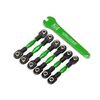 Turnbuckles, aluminum (green-anodized ), camber links, 32mm (front) (2)/ ca mber links, 28mm (rear) (2)/ toe link