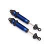 Shocks, GTR, 139mm, aluminum (blue-an odized) (fully assembled w/o springs) (rear, threaded) (2)