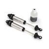 Shocks, GTR, 139mm, silver aluminum ( fully assembled w/o springs) (rear, t hreaded) (2)