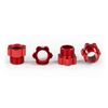 LEM8886R-Stub axle nut, aluminum (red-anodized ) (4)