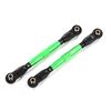 Toe links, front (TUBES green-anodize d, 7075-T6 aluminum, stronger than ti tanium) (88mm) (2)/ rod ends, rear (4