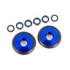 LEM9461X-Wheels, wheelie bar, 6061-T6 aluminum (blue-anodized) (2)/ 5x8x2.5mm ball bearings (4)/ o-rings (2)/