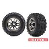LEM9573A-Tires &amp; wheels, assembled, glued (3.8 ' black chrome wheels, belted Sledgeh ammer tires, foam insert
