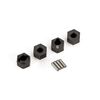 LEM9750-Wheel hubs, 7mm hex (4)/ axle pins (8 )