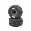 LEMECX43015-Right/Left Premounted Tire, Gray Whee l (2): 1/10 2WD Axe MT