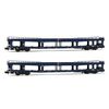 SNCB 2 Wagon de transport de voitures DD DEV 66 DEV bleu Ep VI