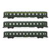 SNCF 3 voitures voyageurs DEV AO A9 2xB10 vert Ep. III