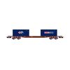 D-ERR 4 essieux. Wagon plat Sgnns avec Cont. CMA CGM