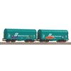 Coffret de 2 wagons à bâche coulissante FS Ep.VI avec graffiti