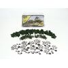 Kit de feuillus 21 pcs vert moyen 2-8 cm
