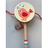 Hochet tambour avec oiseau gazouilleur