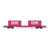 TOUAX Wagon porte-conteneurs à 4 essieux S7B chargé de 2x 20' containers ONe Ep.V