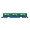 RENFE wagon porte-conteneurs à 4 essieux avec 3 x 20' ADIF container bleu Ep.VI