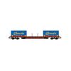 FS Wagon porte-grumes à 4 essieux Rgs avec 2x 20' coil containers Gruppo Bernardini Ep.V