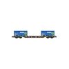 FS Wagon porte-conteneurs à 4 essieux Sgnss avec 2x 20' coil container NIZZI