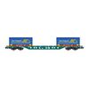 FS CEMAT Wagon porte-conteneurs Sgns vert avec 2x 20' coil container Dani Trasporti Ep.V-VI