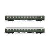 DB 2 pièces. Set voiture-couchettes Bcm 243 verte ép. III