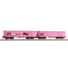 CFF 2 wagons à bords hauts Eaos rose 1x Graffiti EpV