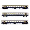 BLS Coffret de 3 wagons EW I A AB B avec inscription centrale et poignées.  Ep. IV DC