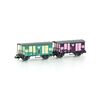 RM 2 wagons marchandises couverts verts et violets Ep. V