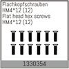Vis hexagonales à tête plate à pas fin HM4*12/12 pcs