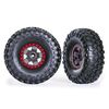 Tires and wheels, assembled, glued (M ethod 105 1.9' black chrome, blue bea dlock style wheels, Canyon Trail 4.6x