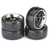 Train de roues Drift LP  Comb/Profile A  noir/chromé 1/10ème (4pcs)
