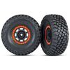 Tires and wheels, assembled, glued (D esert Racer wheels, black with orange beadlock, BFGoodrich Baja KR3 tire