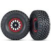 Tires and wheels, assembled, glued (M ethod Racing wheels, black with red b eadlock, BFGoodrich Baja KR3 tires)