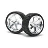 PNEUS X PATTERN MONTES SUR JANTES TE37 CHROME (26MM - OFFSET 6mm)