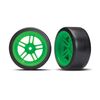 Tires and wheels, assembled, glued (s plit-spoke green wheels, 1.9' Drift t ires) (rear)