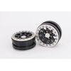 Beadlock Wheels PT-Ghost Black/Silver 1.9 (2pcs)