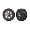Tires & wheels, assembled, glued (2.8 ') (RXT black chrome wheels, ribbed t ires, foam inserts) (electric front)