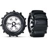Tires & wheels, assembled, glued (Geo de chrome wheels, paddle tires, foam inserts) (2) (use with 17mm splined w