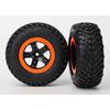 Tires & wheels, assembled, glued (S1 compound) (SCT, black, orange beadloc k wheels, dual profile (2.2' outer, 3