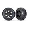 Tires & wheels, assembled, glued (2.8 ') (RXT black wheels, Anaconda tires, foam inserts) (2WD electric rear) (2