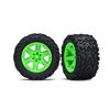 Tires & wheels, assembled, glued (2.8 ') (RXT 4X4 green wheels, Talon Extre me tires, foam inserts) (2) (TSM rate